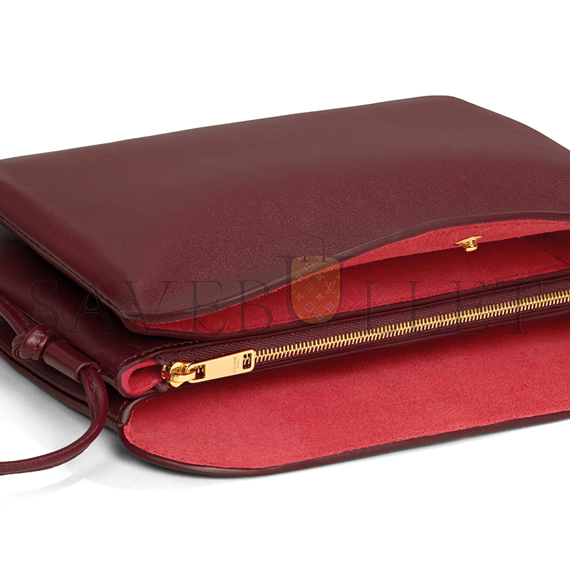 Ce1i*e trio flap in smooth lambskin 10p862o86.28po (22.5*13*3.5cm)
